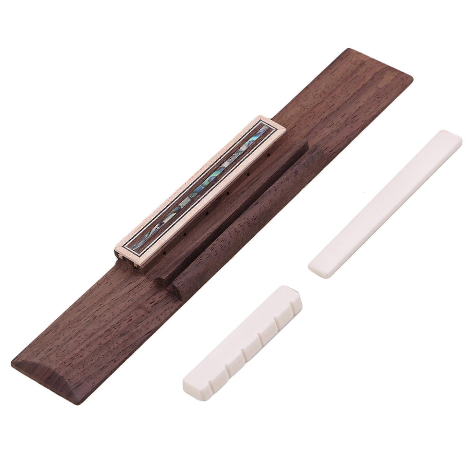 Mahogany Classical Guitar Bridge With Guitar Nut & Cattle Bone Saddle