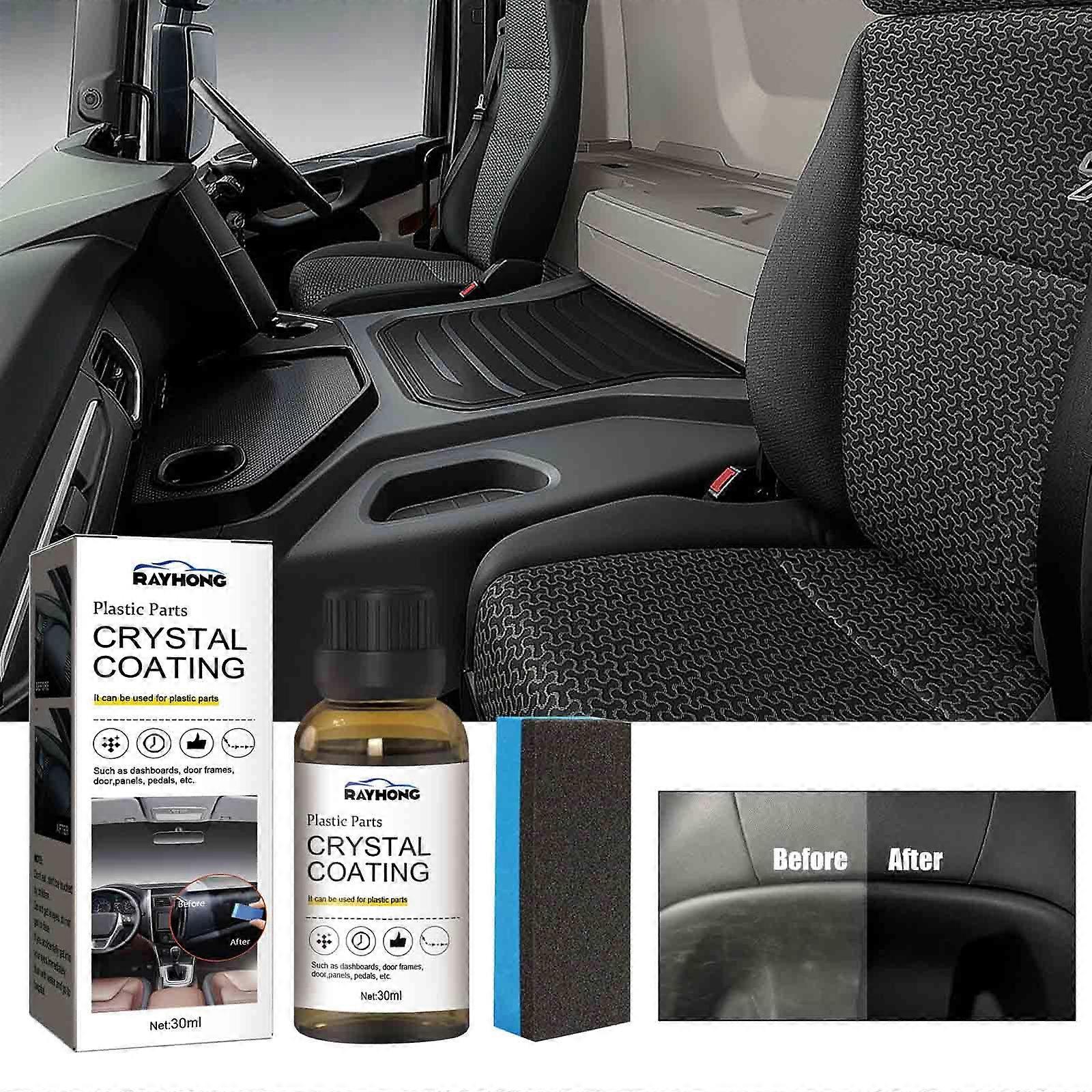 Plastic Parts Crystal Coating, Easy To Use Car Refresher, Great Gloss Retention And Protection(30ml)
