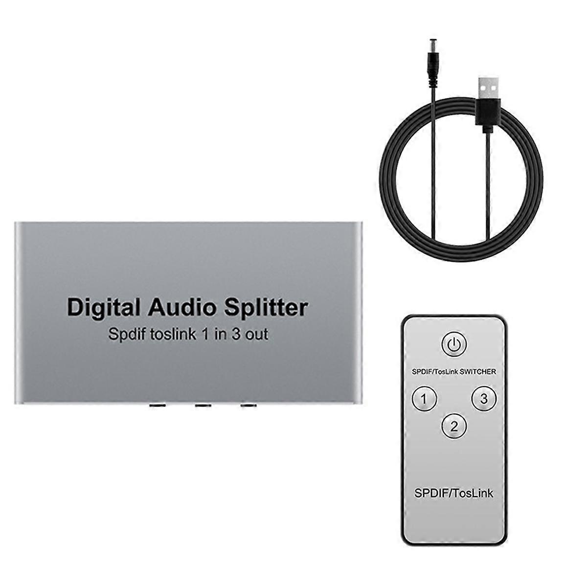 3 porte digitale ottico audio splitter Spdif Toslink lega di alluminio separatore ottico 1 in 3 Out Sup