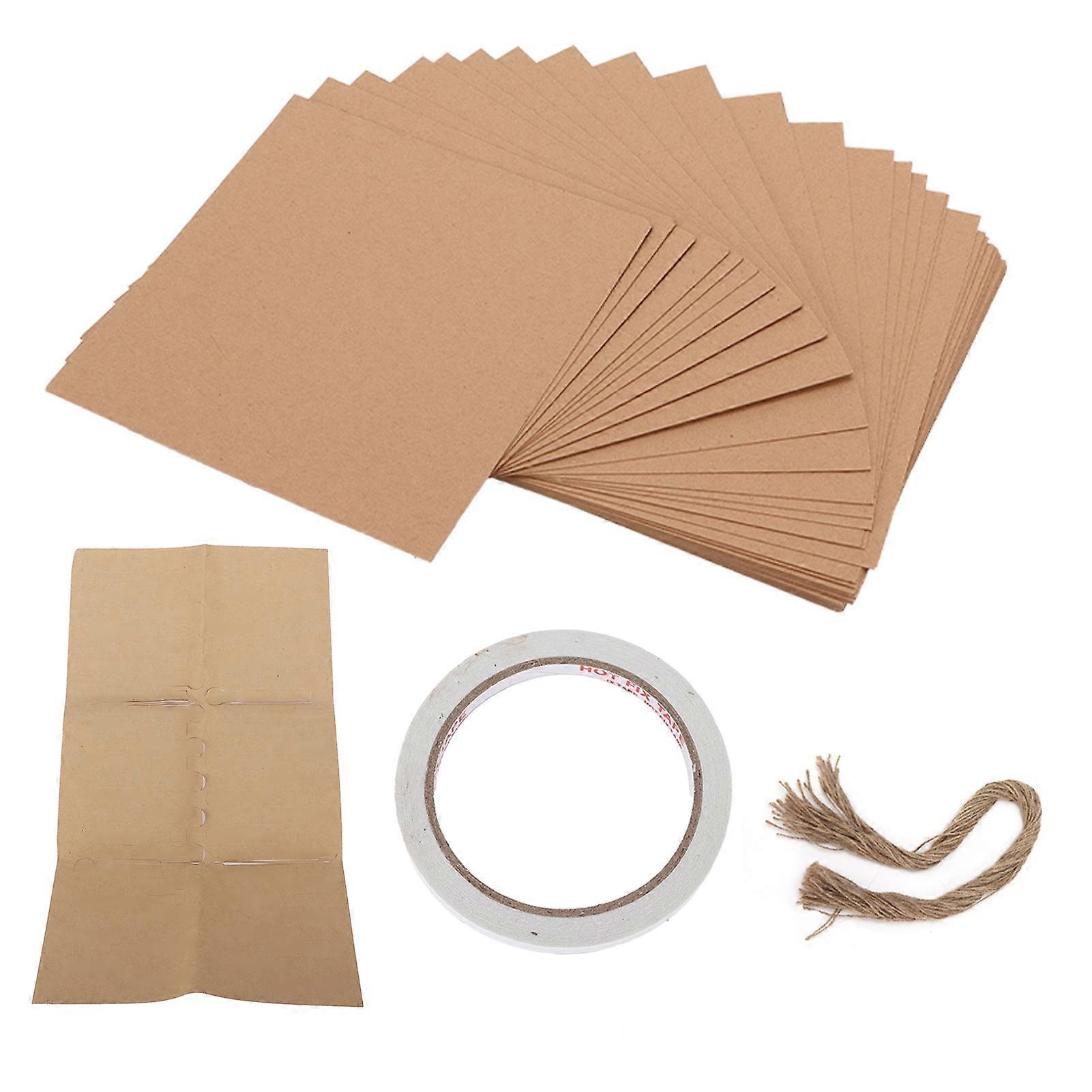 50pcs Card Stock Two Colors Stationery Paper for Gift Wrapping Craft Drawing DIY ProjectsCoffee Color