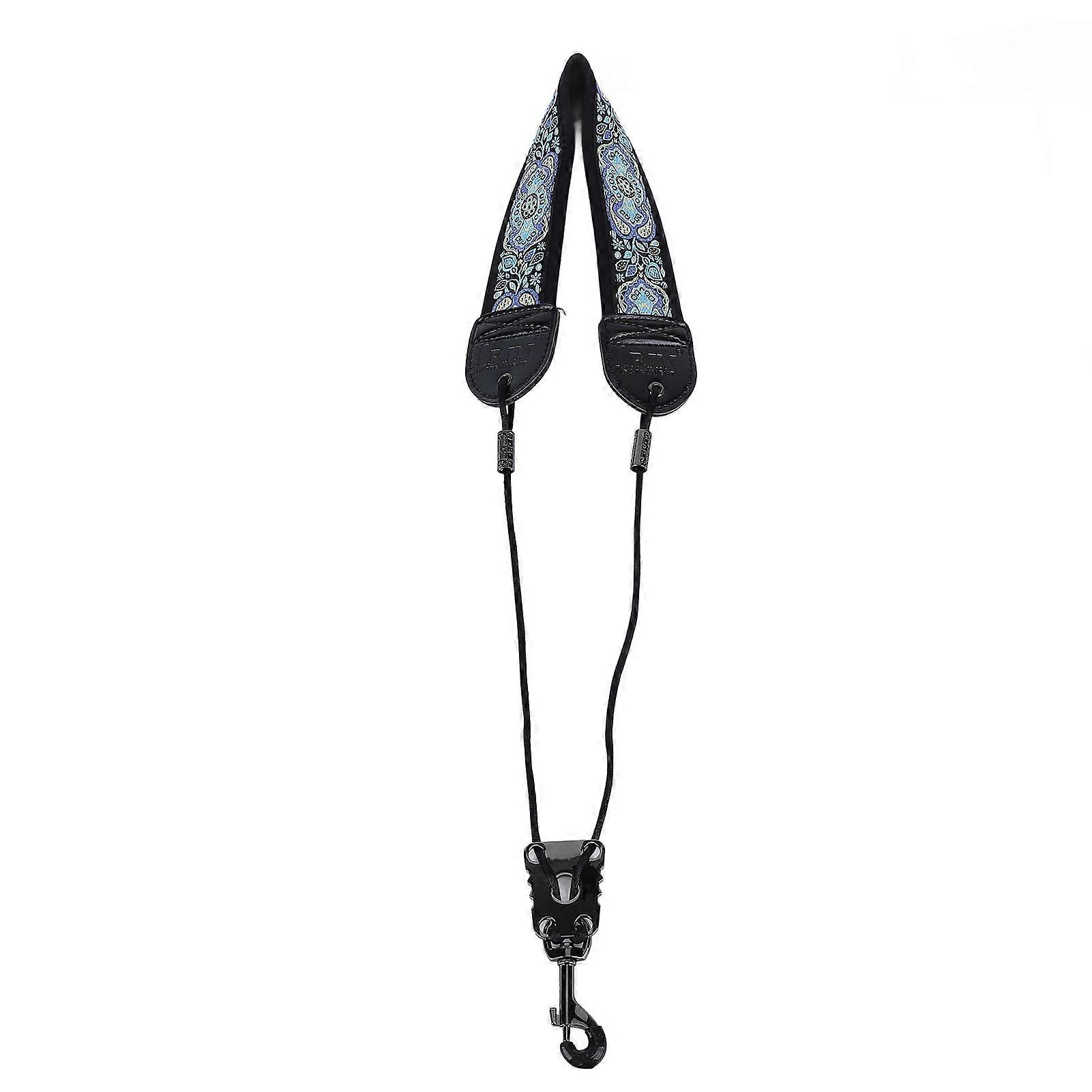 Ricamo Sassofono Tracolla per Alto Tenore Sax Regolabile Strumenti Accessori con Gancio In Metallo TS07 Blu Totem