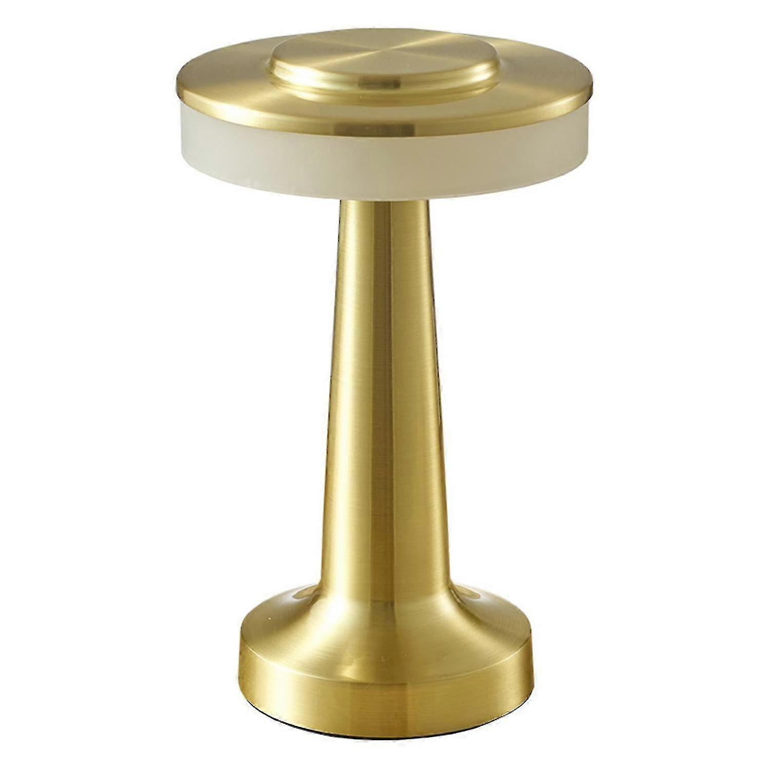 Lâmpada de mesa portátil de metal conduzido, lâmpada de mesa recarregável do sensor de toque de 3 cores, sala de brilho de 3 níveis D