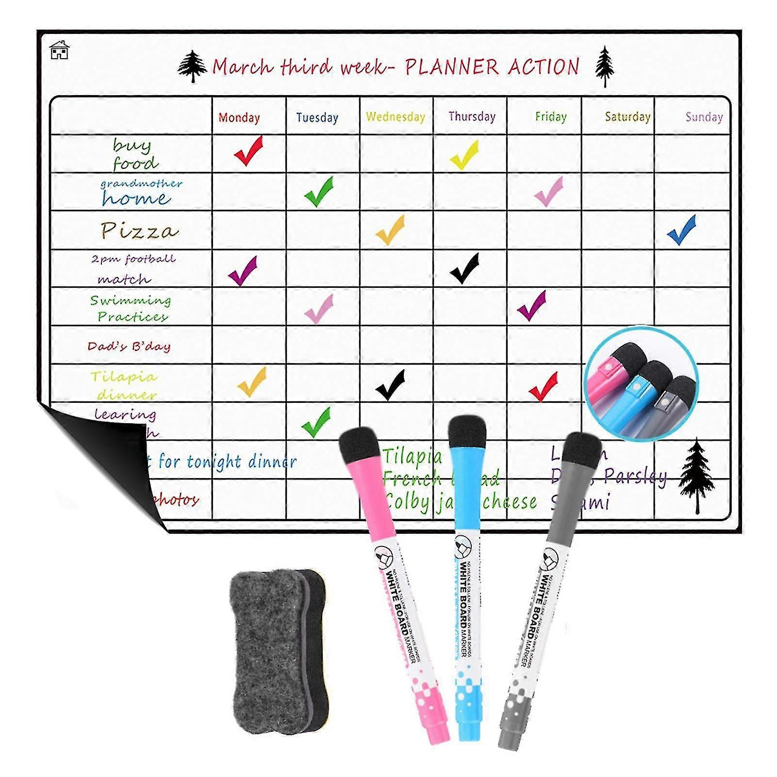 Rewritable Weekly Planner Reusable Marker Board For Refrigerator Accessories Ty