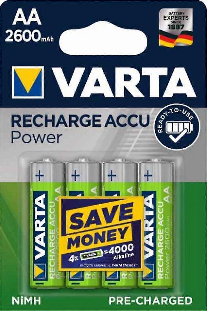 VARTA Recharge Accu Power AA akku 2600 mAh, 4 kpl pakkaus