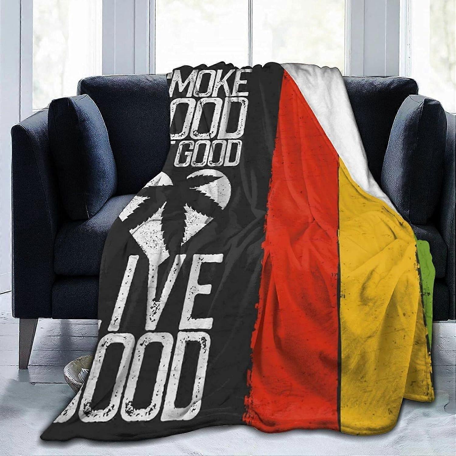 Throw Blankets - Good Rasta Colors Fleece Blanket,Ultra-Soft Micro Fleece Blanket for Bedroom Sofa Couch Blankets and Throws