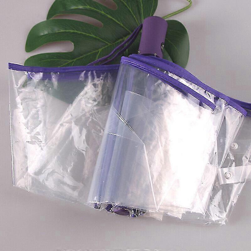 Clear Automatic Transparent Folding Umbrella Rain Sun Auto Windproof Umbrella