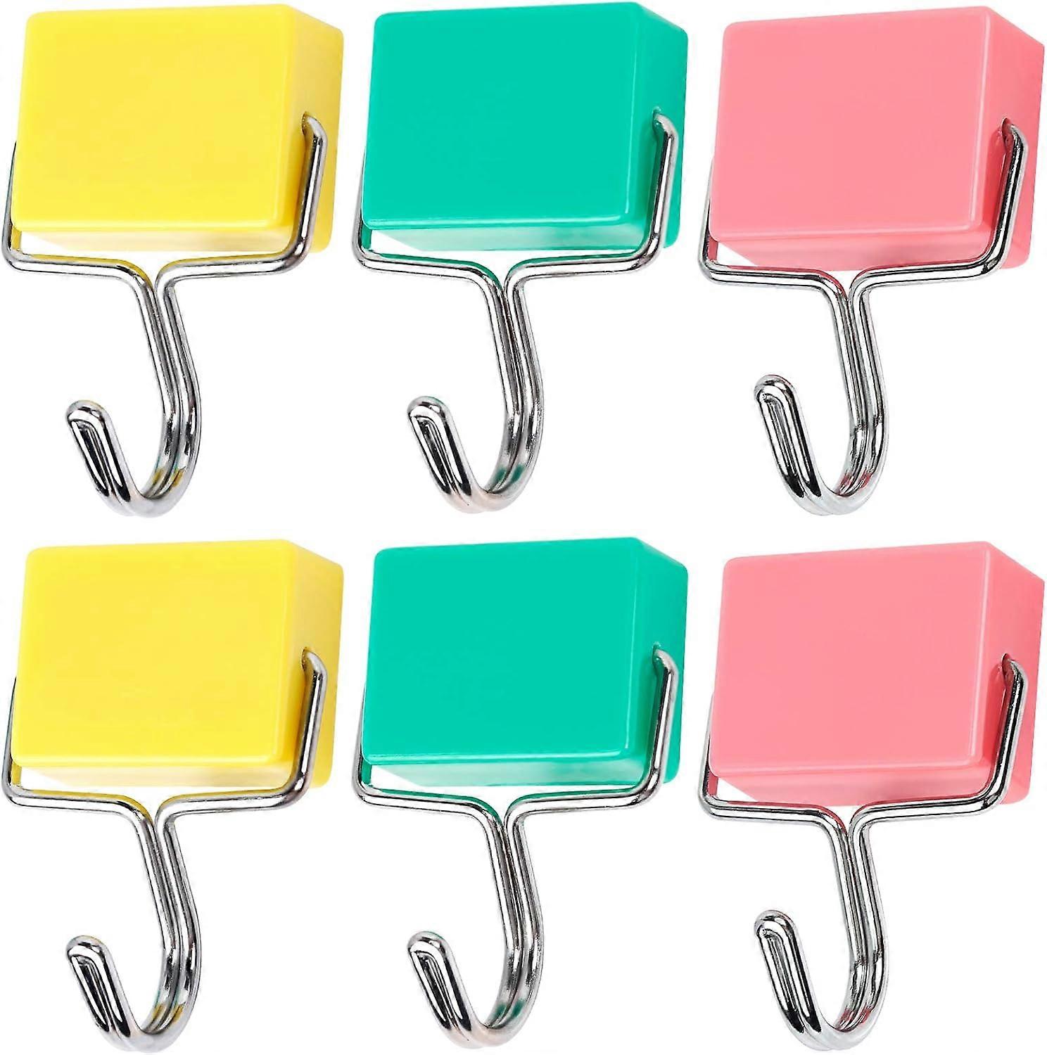 All-Purpose Magnetic Hooks, Super Strong Magnetic Hooks, Colorful Locker Magnets, Set of 6,2024 Ping