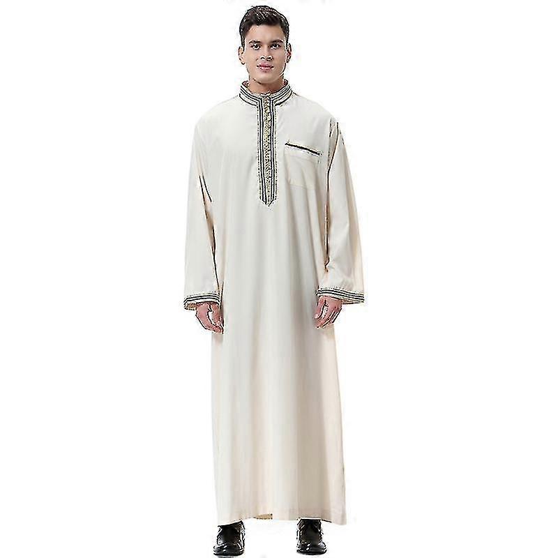 muslimska män islamiska saudiska lång mantel thobe kaftan kläder herr -aoba