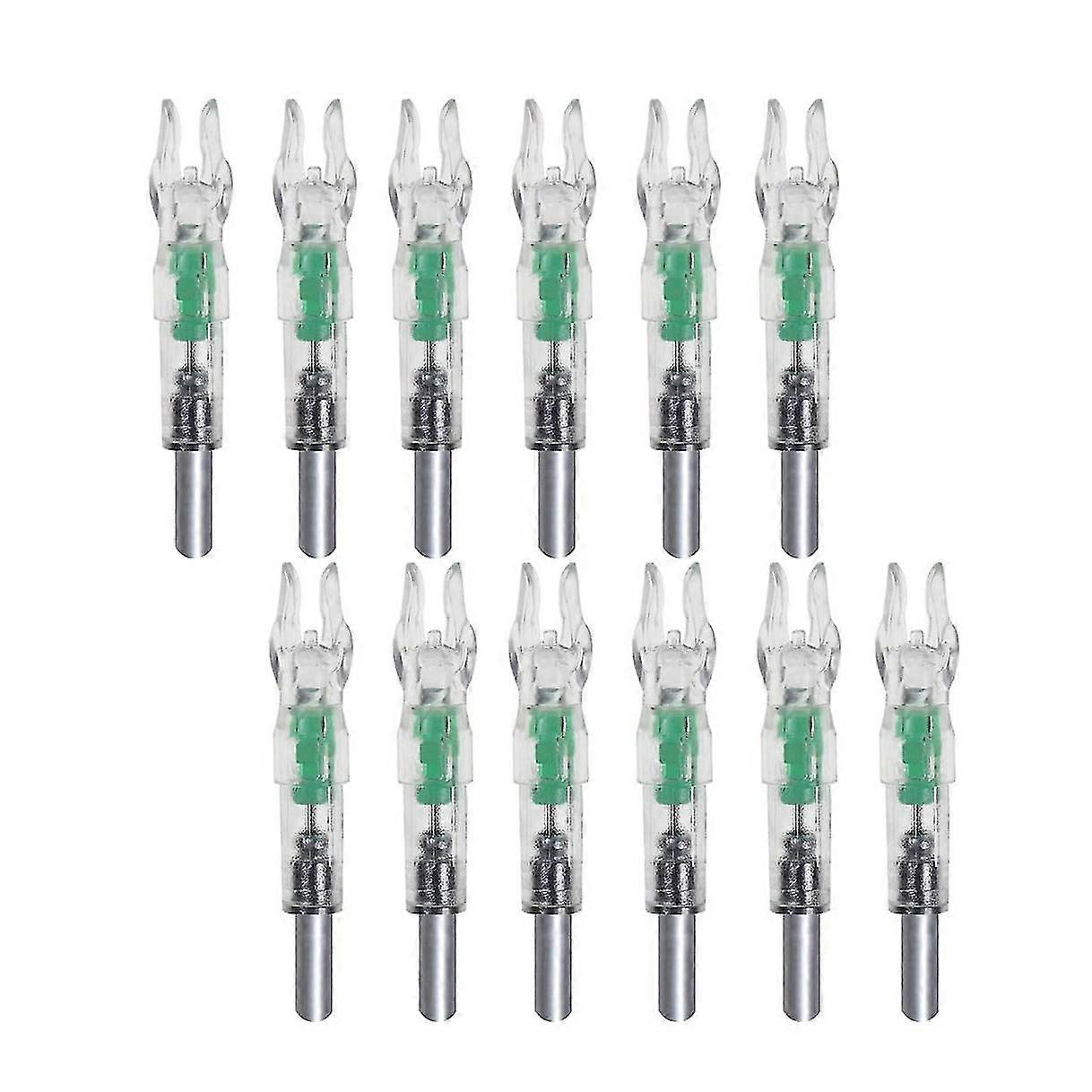 12 peças de nocks iluminados por LED, nocks automáticos iluminados para arco e flecha, novos nocks iluminados para caça com arco e flecha de 6,2 mm