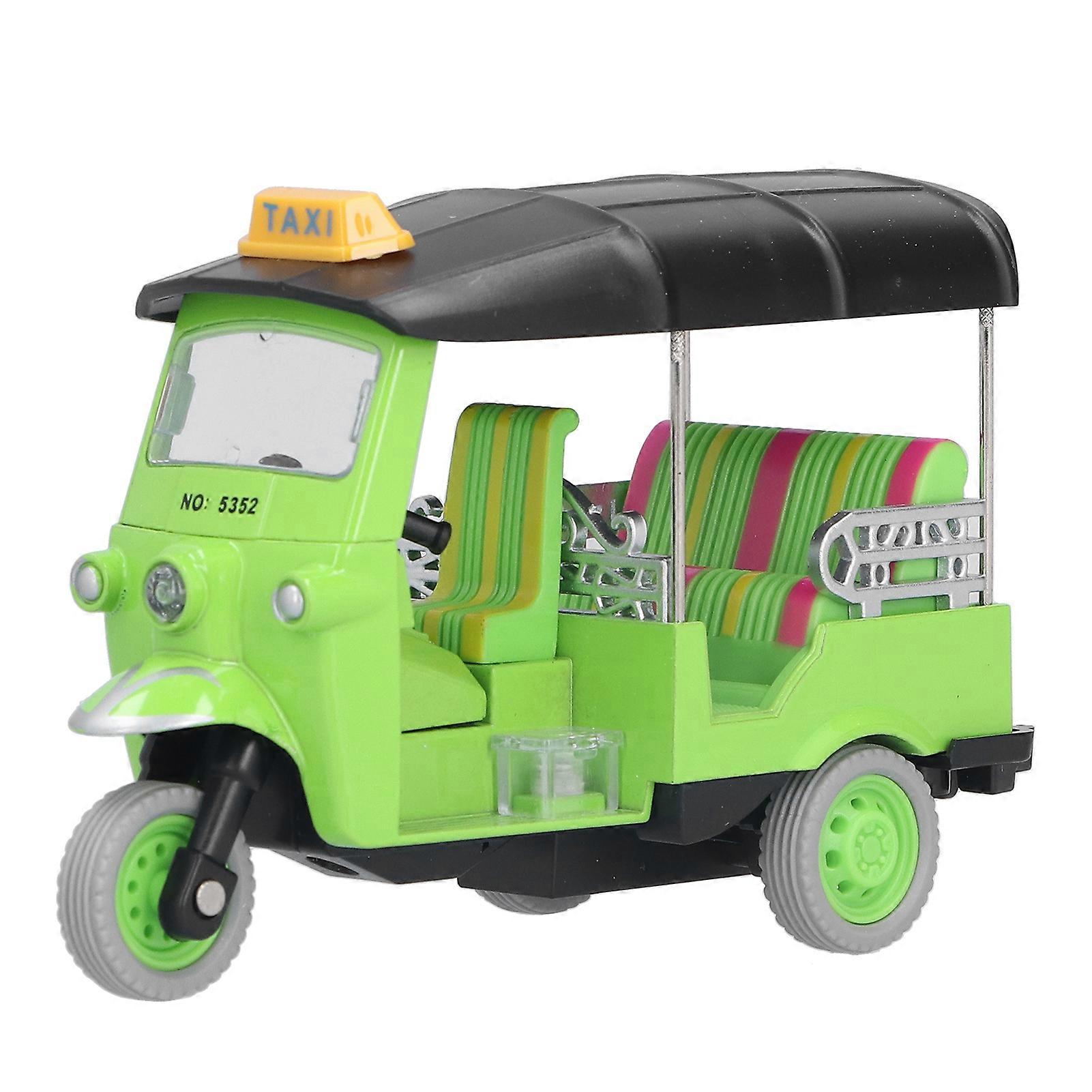 Pull Back Thai Tricycle Simulation Alloy Tuk Tuk Car Model Toy Children Vehicle ToyGreen
