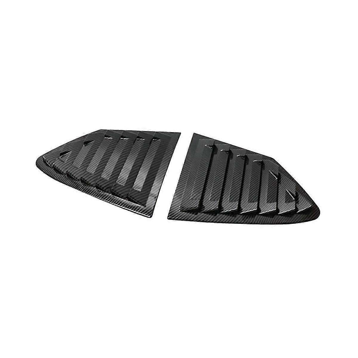 Carbon Fiber Color Rear Side Vent Quarter Window Louver Shutter Cover Trim For Focus 2019-2020