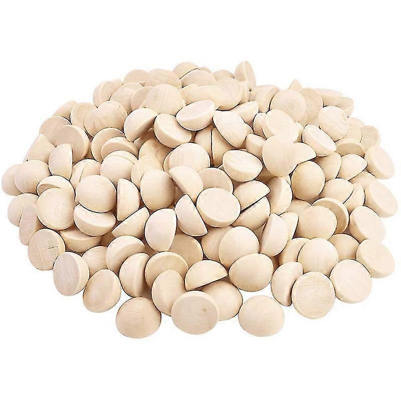 300pcs χωρισμένες μπάλες ξύλου ημιτελείς μισές ξύλινες μπάλες μισές στρογγυλές μπάλες χειροτεχνίας για τις τέχνες χειροτεχνίας Diy 15mm
