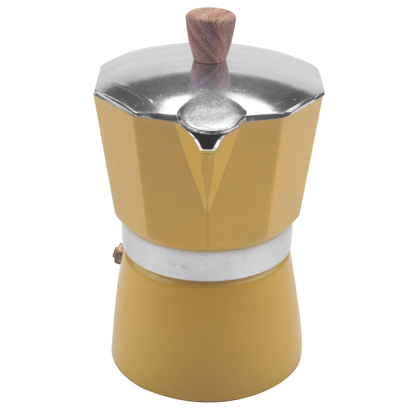 Italian Moka Espresso Filter Stove Pot 3 S(yellow)