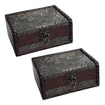 2x Treasure Box Treasure Chest For Gift Box,cards Collection,gifts And Home Decor