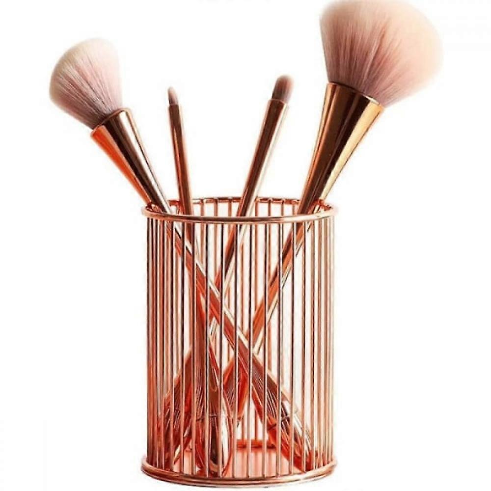 Hollow makeup brush holder storage box rose gold