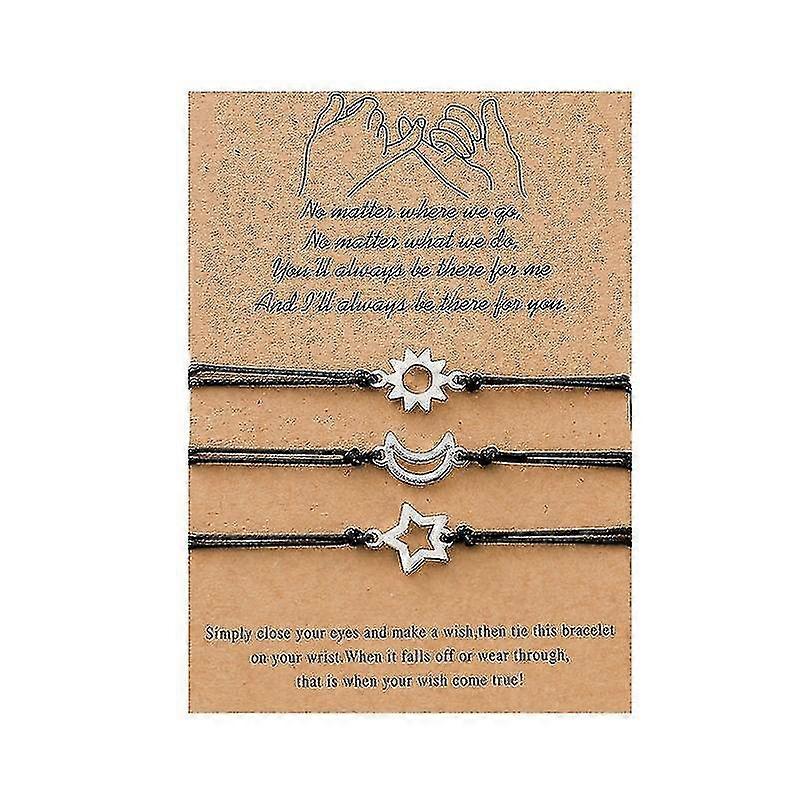 3 Pcs Friendship Card Bracelets Relationship Promise Bracelet For Best Friends