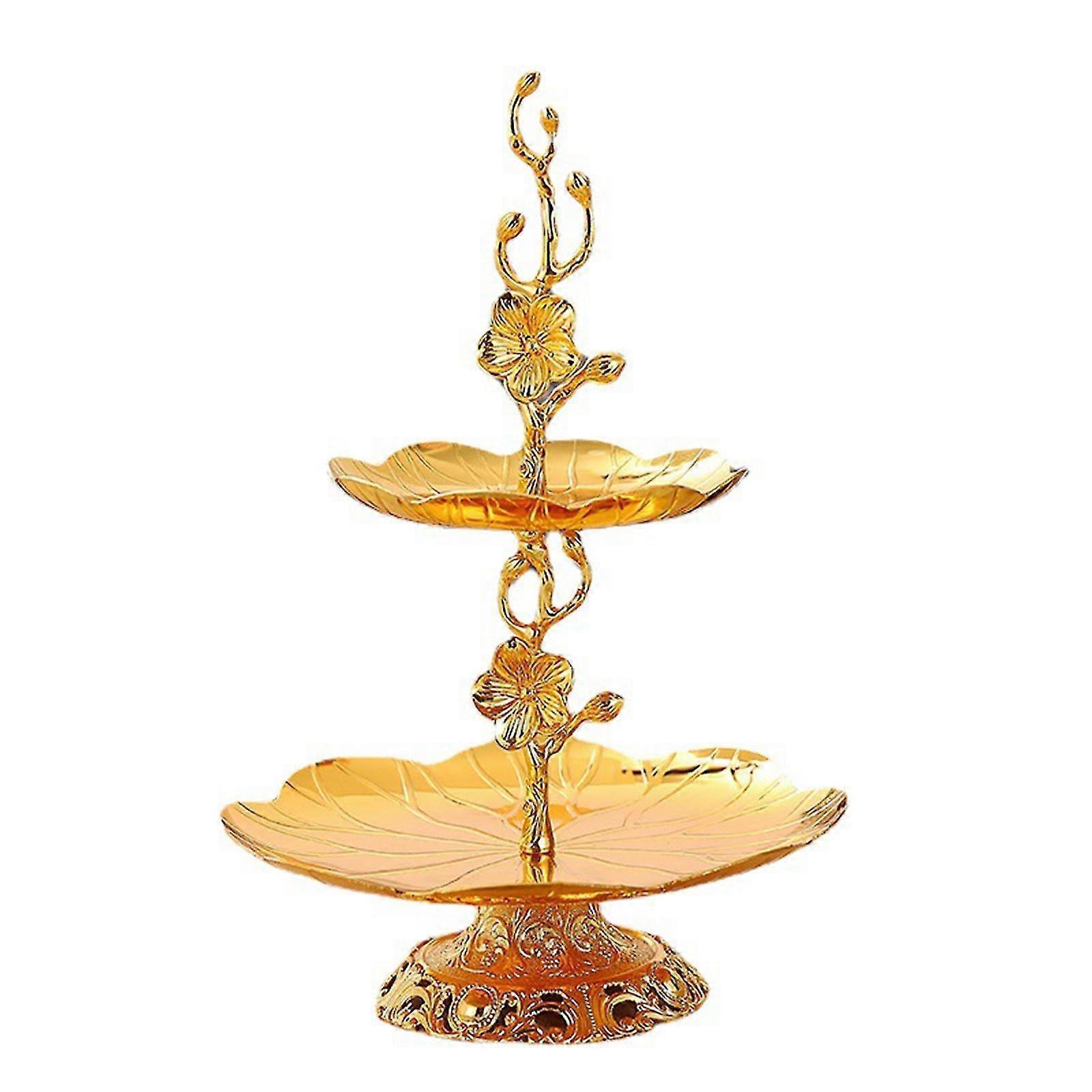 2-layer Fruit Dessert Stand Rack Cake Display Plate Candy Fruit Display Tower