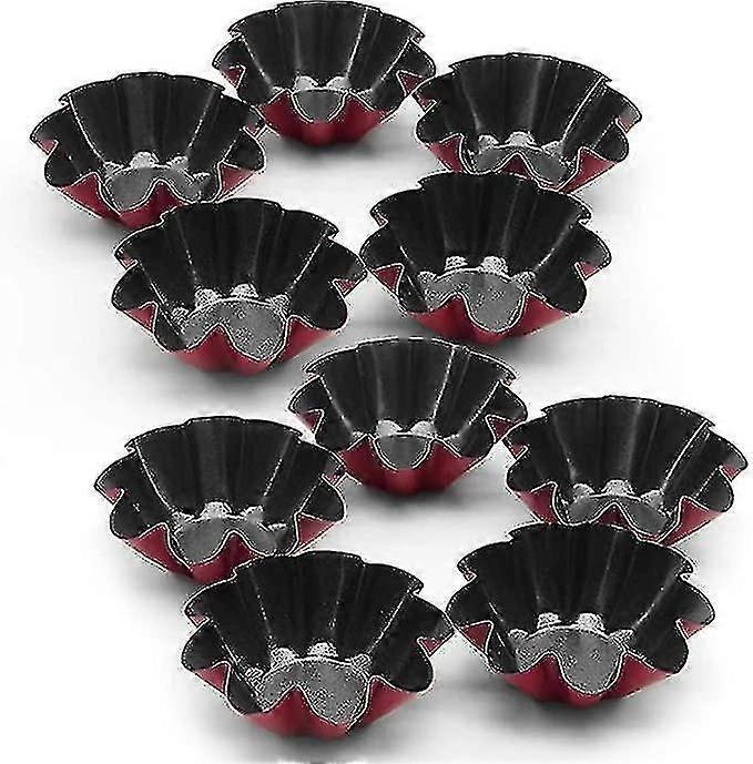 10パックパイモールド、ミニカーボンスチールケーキマフィンモールド缶