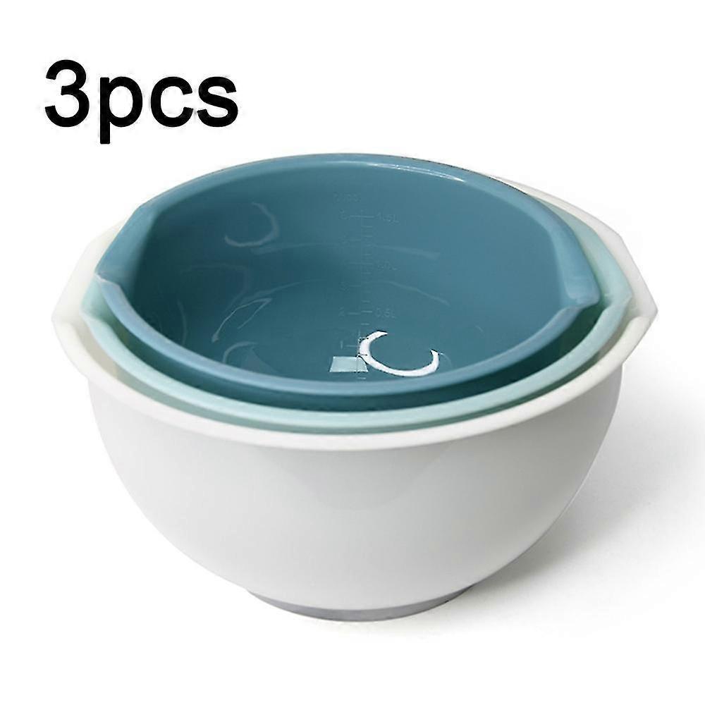 3 Pcs Mixing Bowls Multi-purpose Plastic Mixing Bowl Salad Bowl Kitchen Creative Vegetable Fruit Bowl Stackable Bowls Set