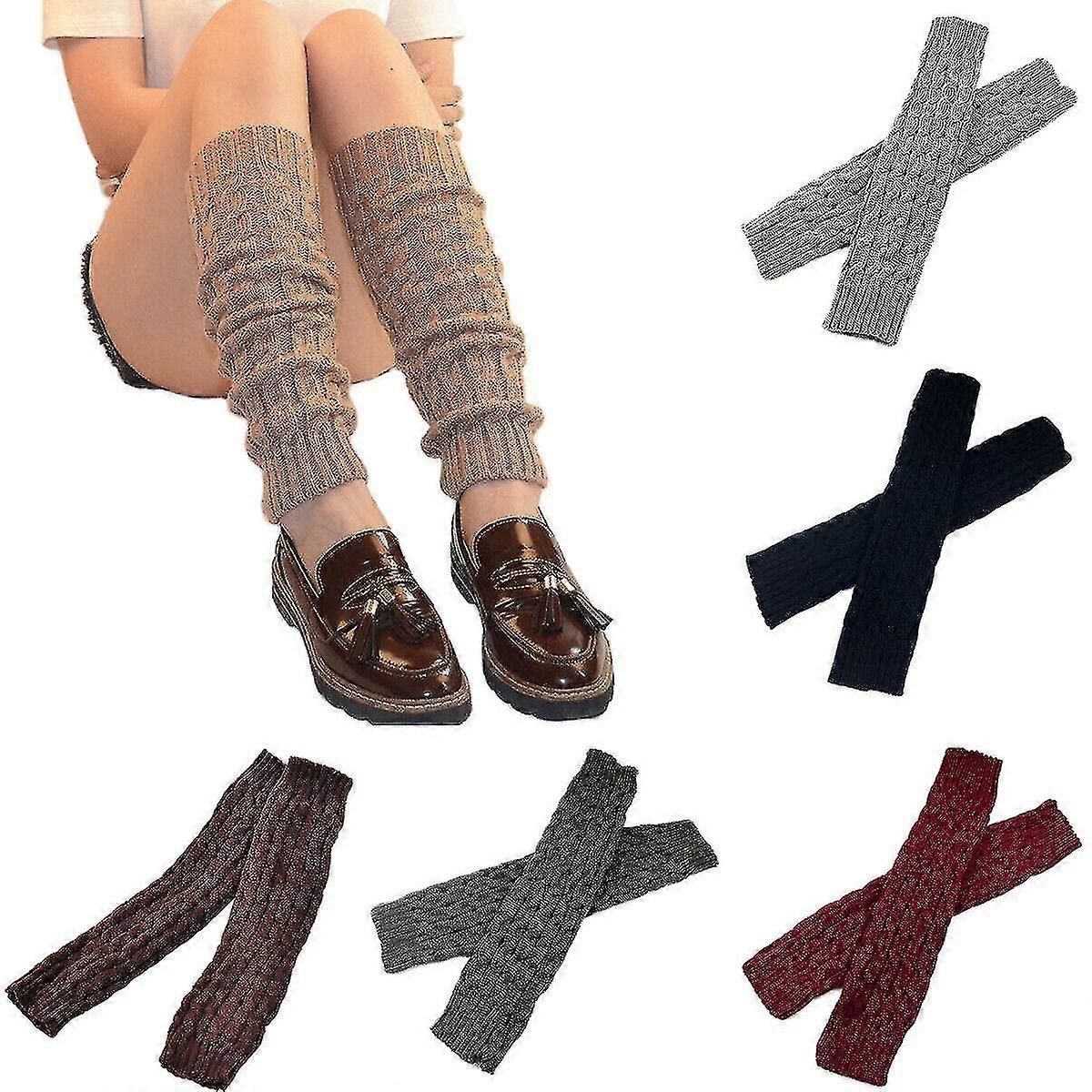 Naiset Naiset Talvi Lämmin Pitkälahkeinen Lämmittimet Kaapelineule Neulottu Virkkattu Pitkät Sukat