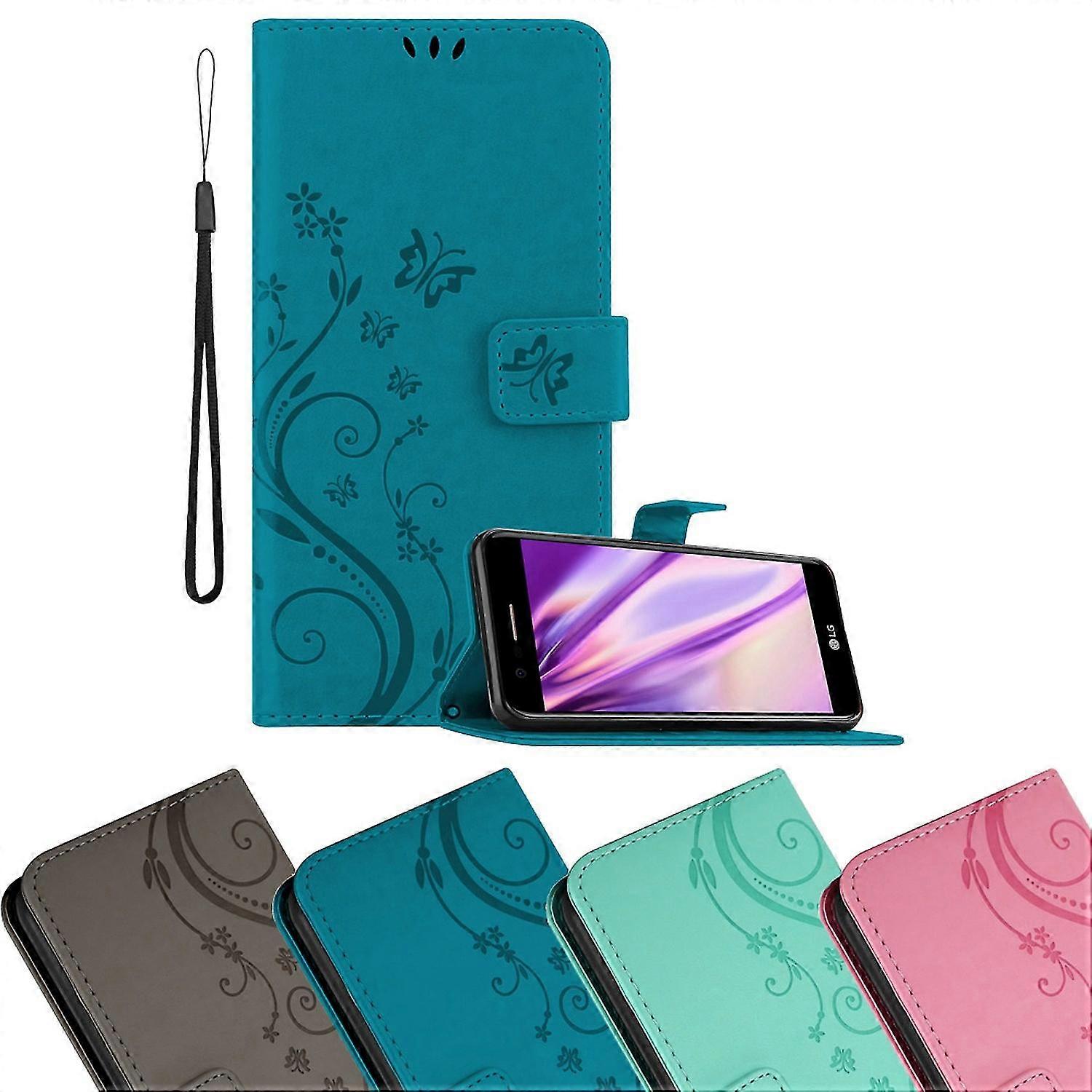 LG K10 2017 Cover Case Case - with floral pattern and stand function and card slot