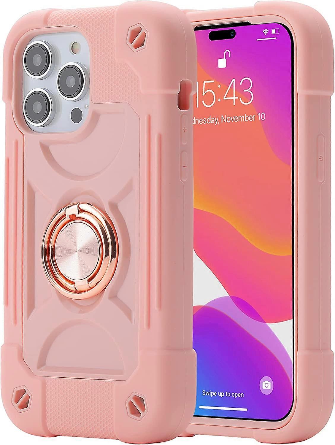 Compatible for iPhone 14 Pro Max Case with Stand, Heavy-Duty Military Grade Shockproof Phone Cover with Adjustable Ring Kickstand for iPhone 6.7 2022 