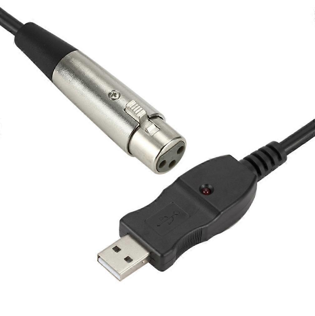 3m USB-microfoonverbindingskabel, computer USB naar XLR-microfoonkabel