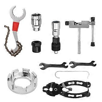 9-in-1 Bicycle Repair Tool Kits Flywheel Removal Chain Breaker Cutter Crank Puller Bike Wrench Brac