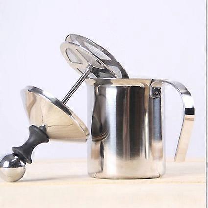 Stainless Steel Milk Frother with Double Mesh 400ml