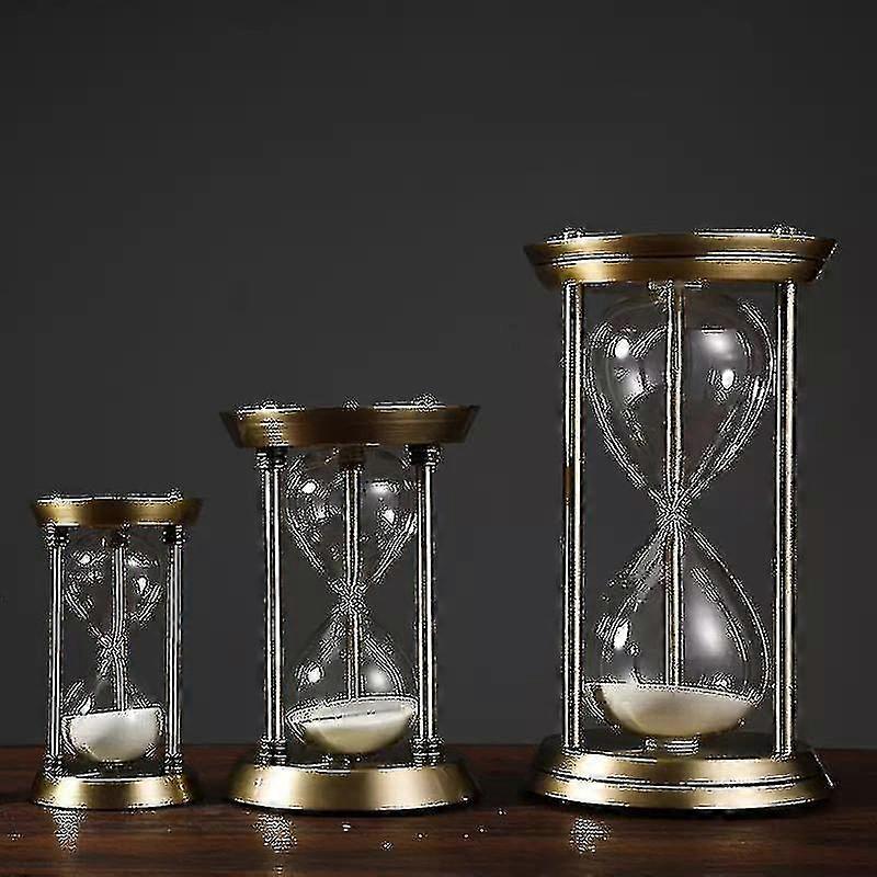 15/30/60min Creative Metal Hourglass Sand Timer European Retro Office Bookshelf Study Ornaments Decoration Sand Clock Timer(60min,)