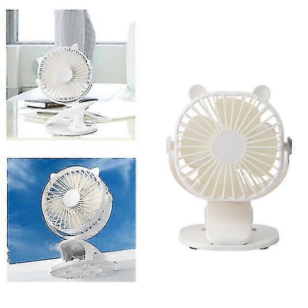 Portable Usb Rechargeable Fan Mini Desktop Clip Fan 360 Degree 3-speed Silent With Strong Wind Rotating Quiet For Home Bedroom