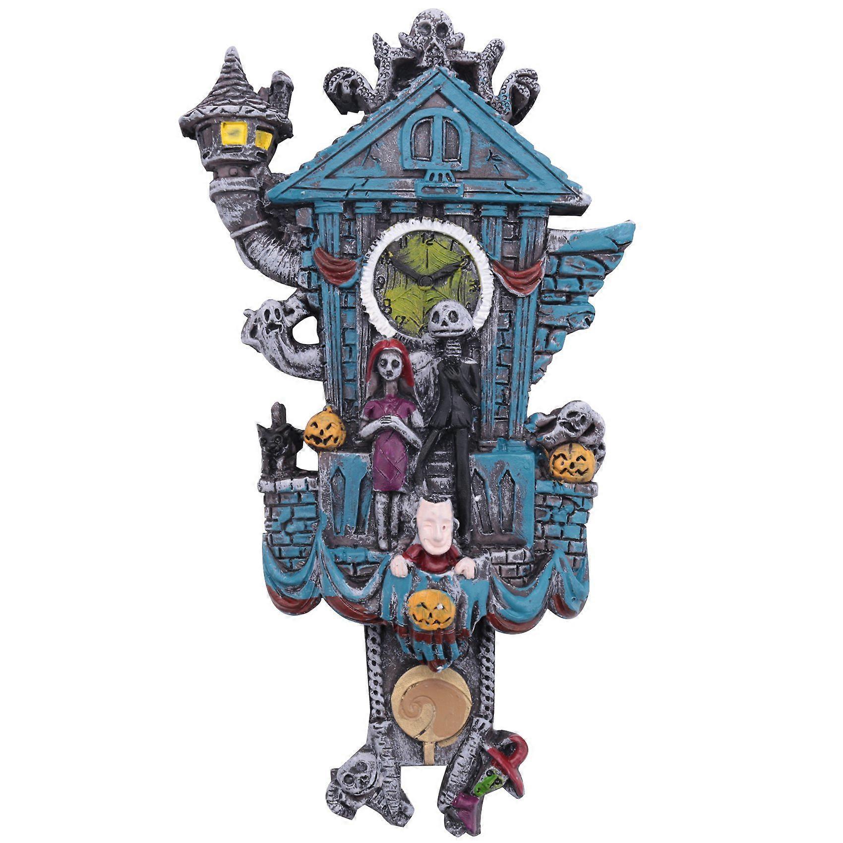 Väggklocka Väggklocka Jul Väggklocka Ornament Harts hantverk Staty