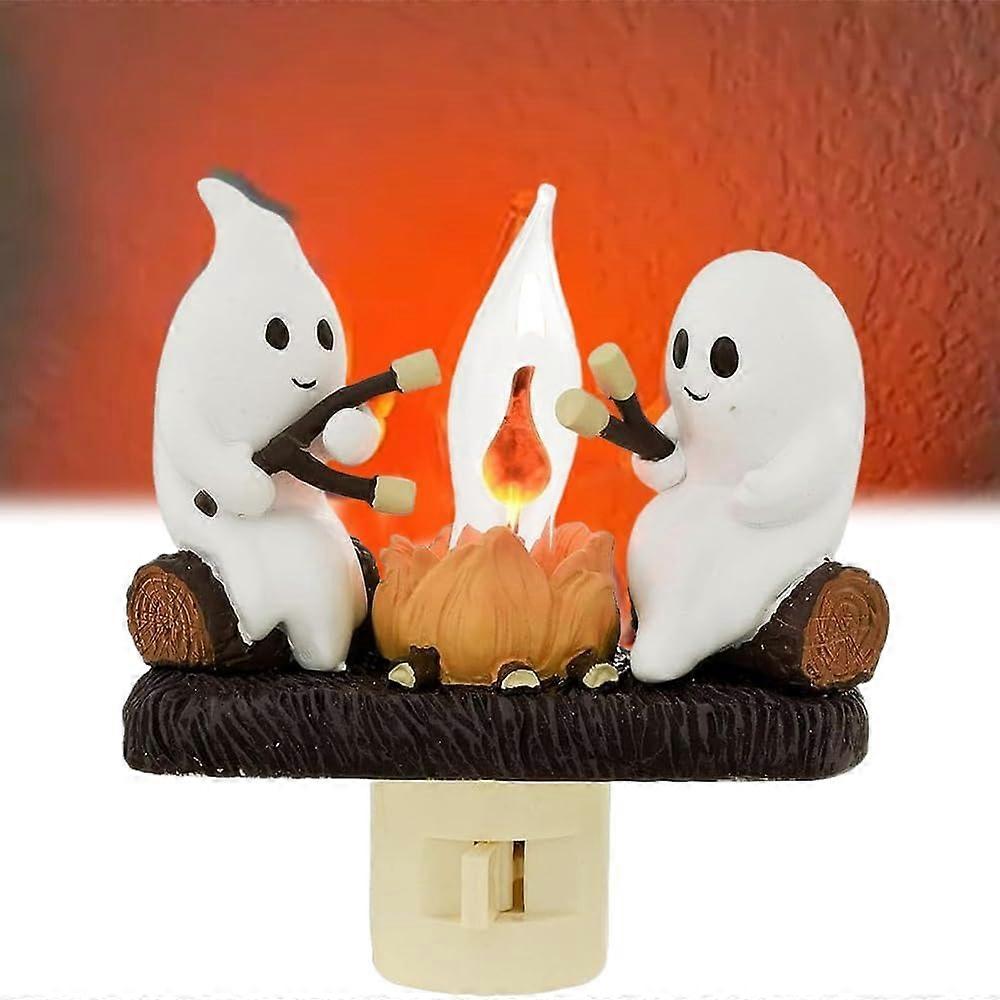 Ghost Campfire Flickering Night Light, Ghosts Campfire Flicker Flame Halloween Nightlight