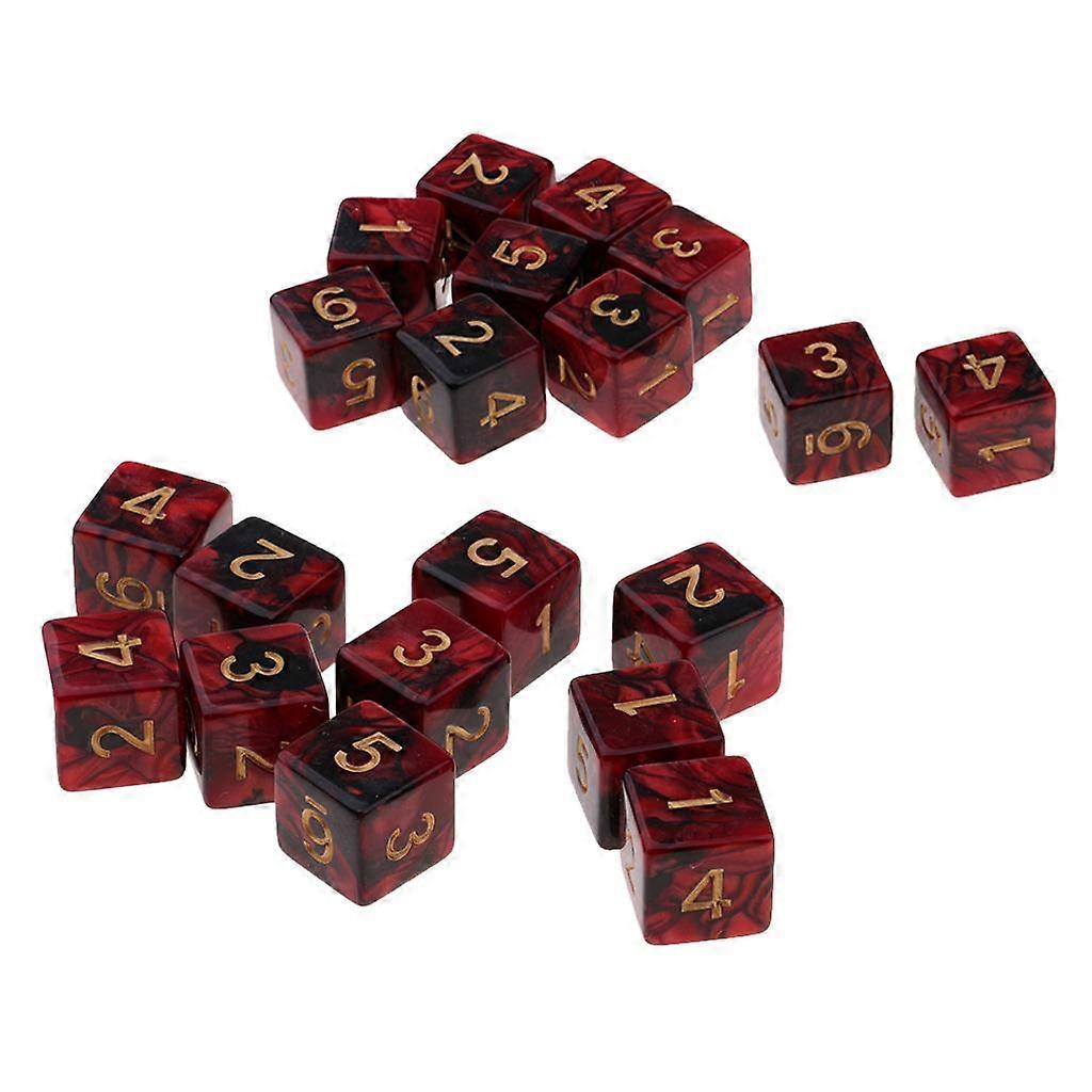20pcs Square 16mm Multi Six Sided D6 Opaque Standard Game Dice with Number