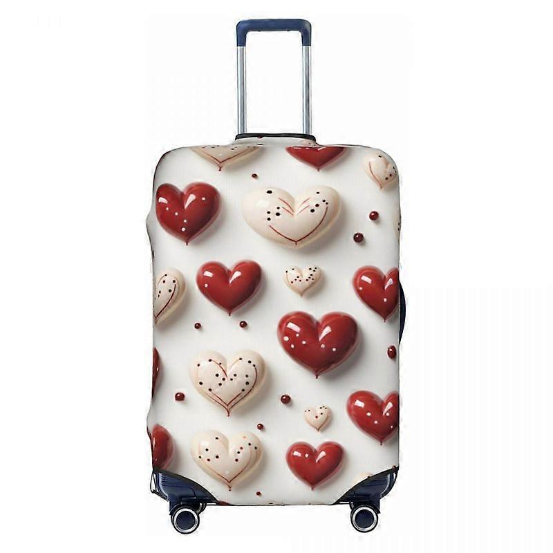 3d Candy Hearts Print Suitcase Cover Colors Rendered Funny Birthday Travel Flight Fun Luggage Accesories Protector
