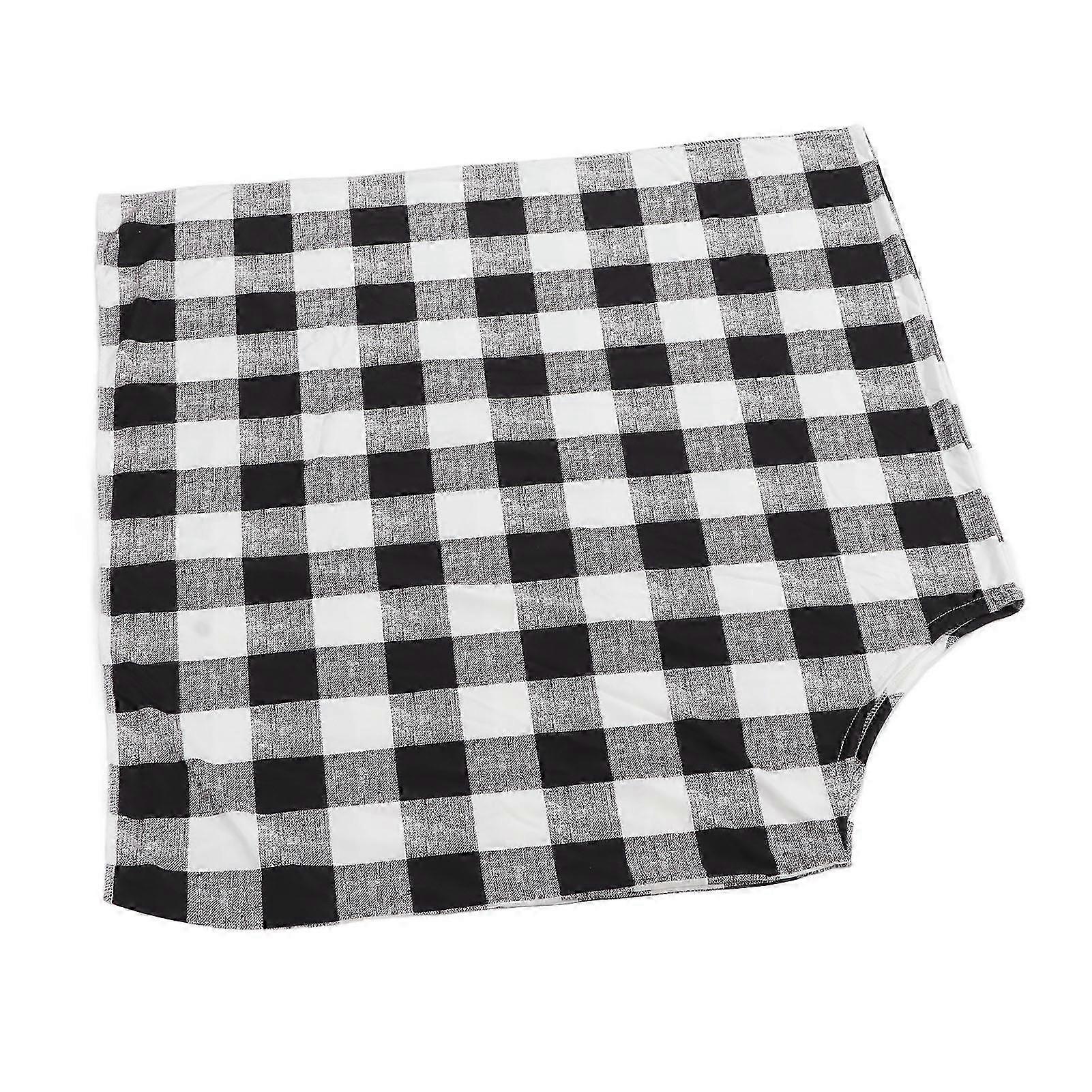 Machine Washable Nursing Cover for Breastfeeding Soft Comfortable Portable Black and White Plaid Design