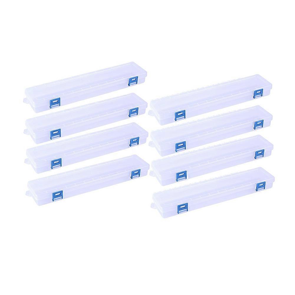 8Pcs Translucent Plastic Paint Brush Holders Paint Brush Case Organizers Drawing Tools Storage Box Long Paint Brush Case