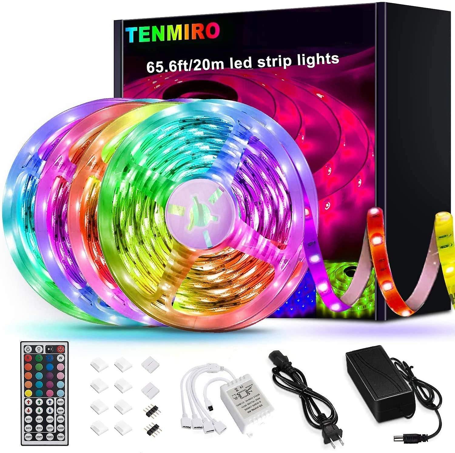 65.6 Ft Led Strip, Extra Long Rgb 5050 Color Changing Led Strip Kit