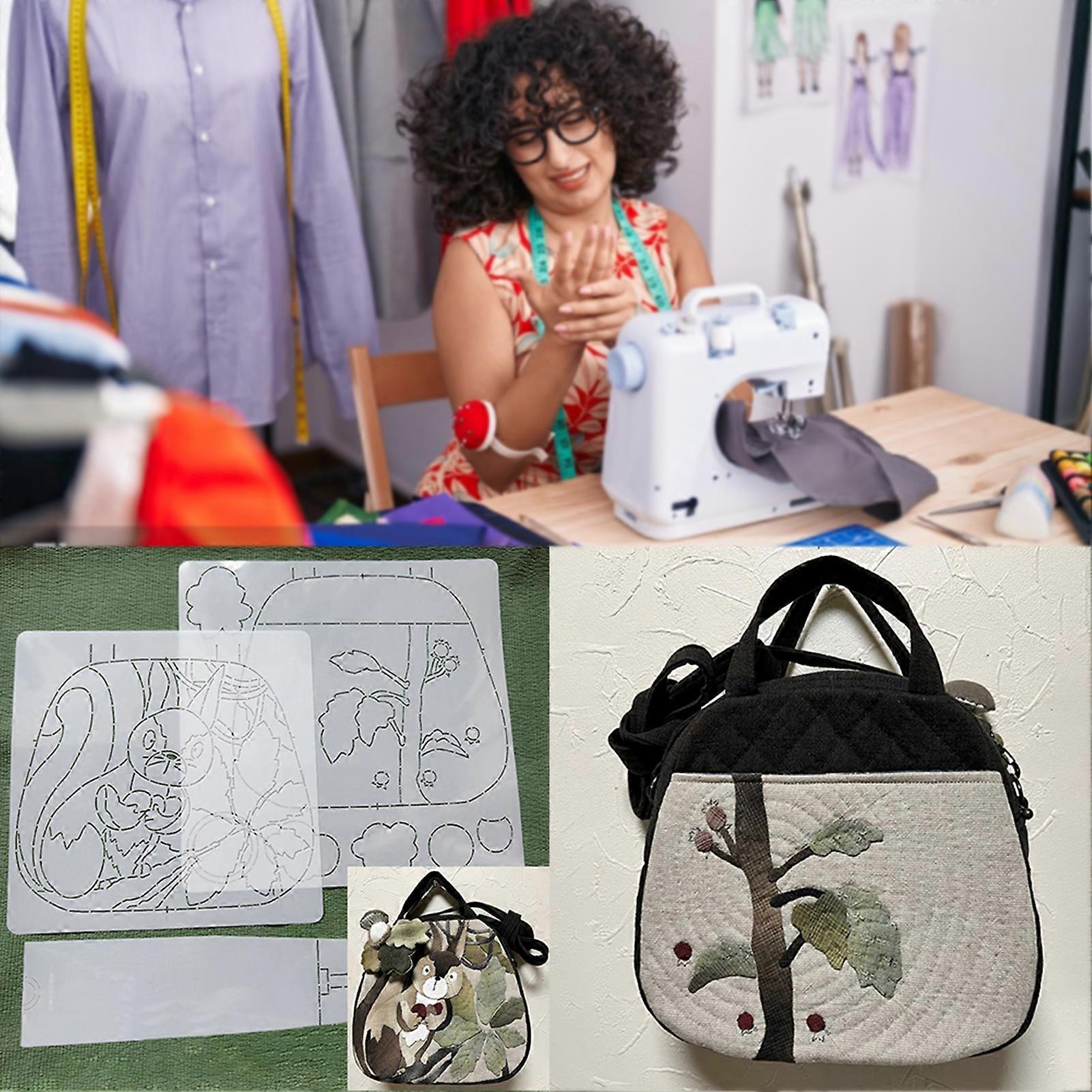 Semi-Transparent Patchworks Template Reusable Drawing Template for Tote Bag lastic Patchworks Tool