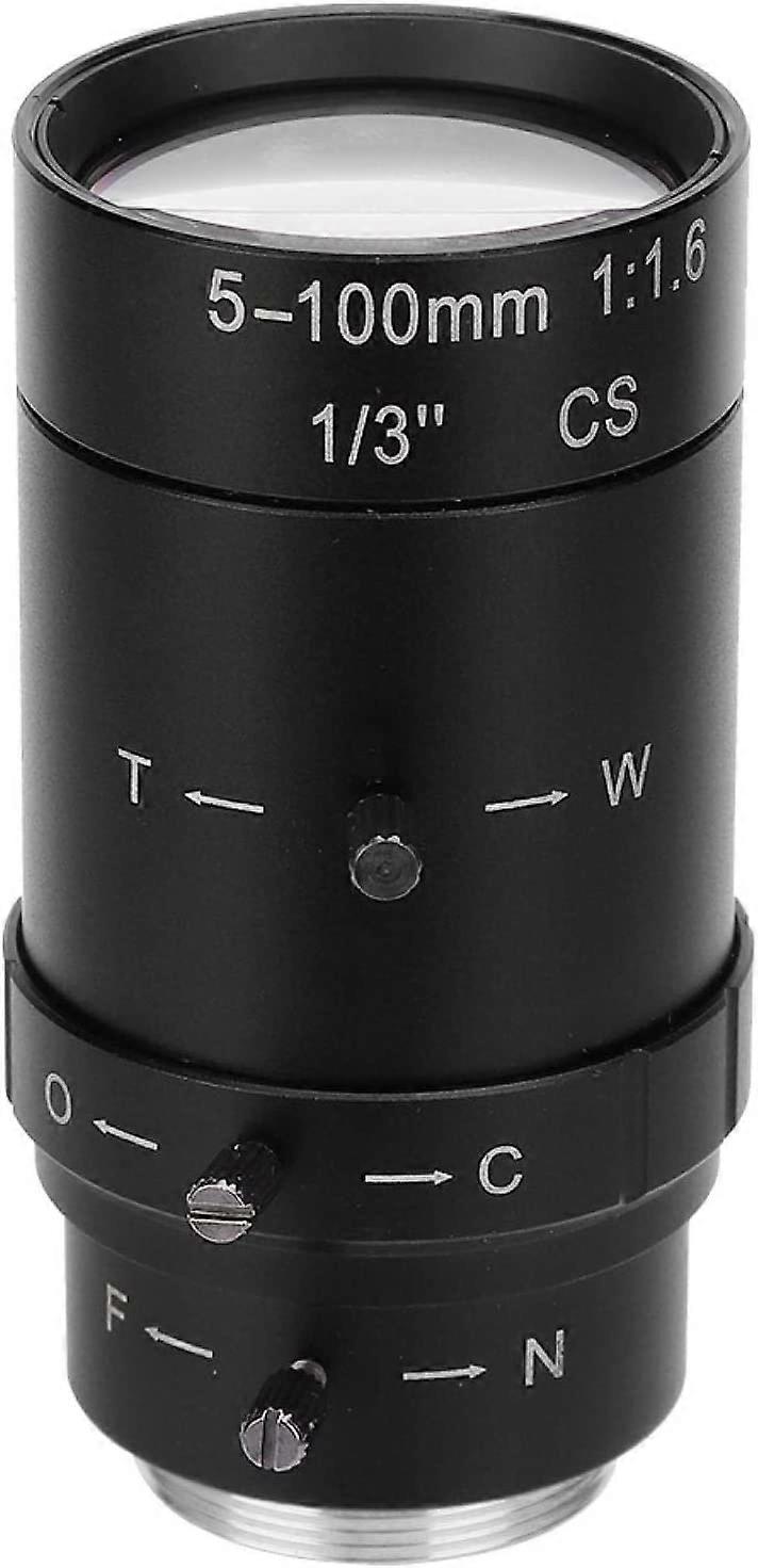 Camera Lens,1.3MP Zoom CCTV Lens,CS Mount Manual Aperture 5100mm Aluminum Alloy,with Low Distortion, High Compatibility for Security Camera