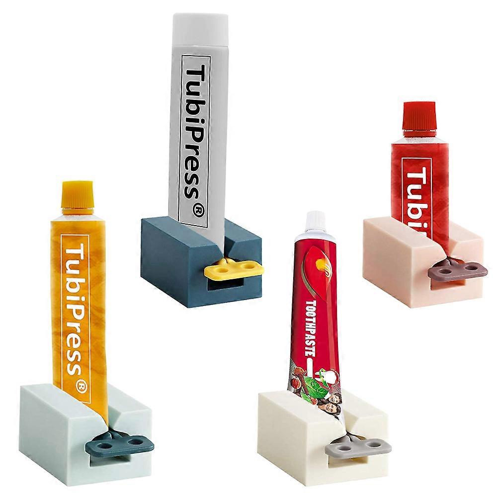 4 piece toothpaste squeezer, rolling toothpaste tube squeezer white toothpaste extractor tube press squeezer dispenser