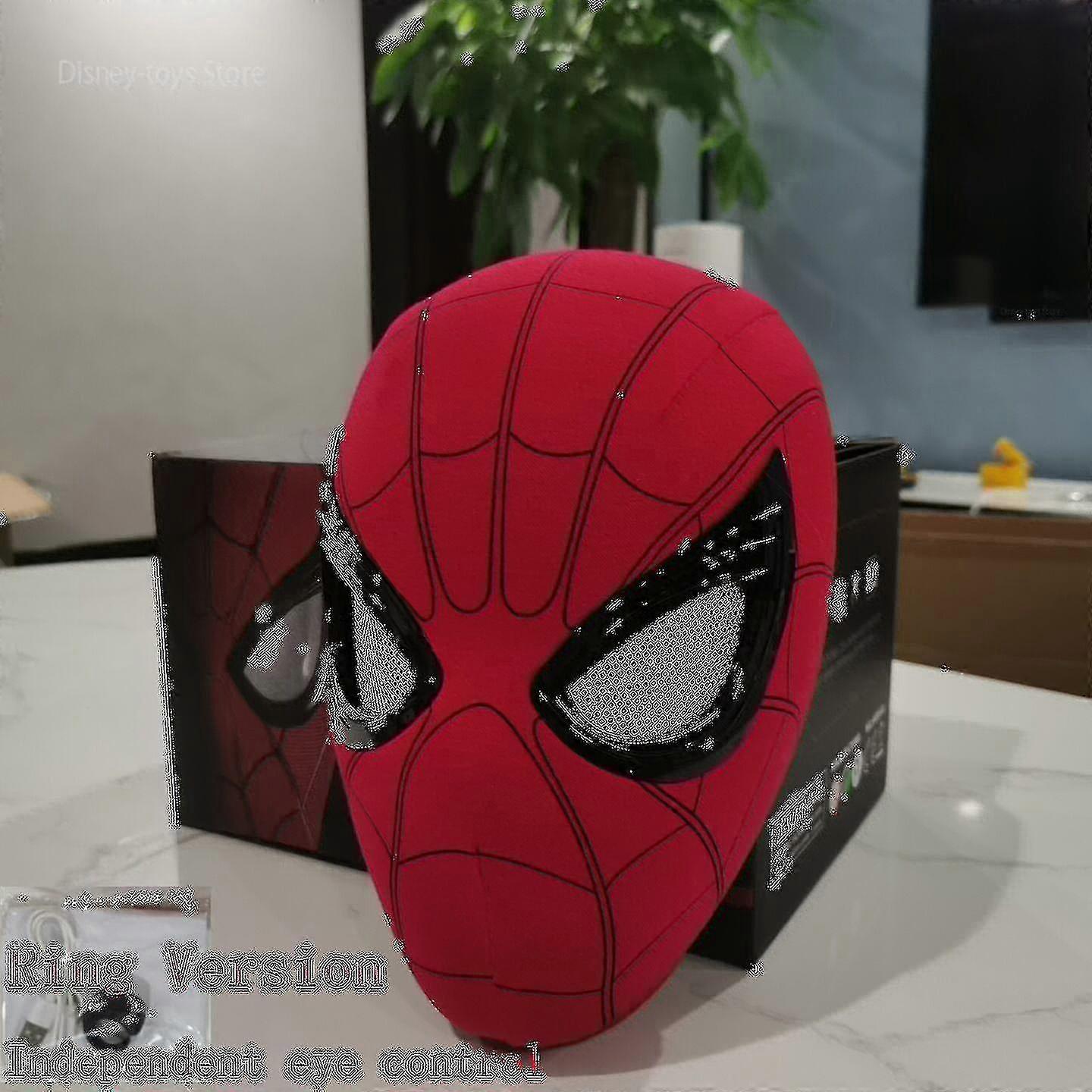 マスカラスパイダーマンヘッドギアコスプレムービングアイズ電子マスクスパイダーマン1:1リモコン弾性玩具大人用キッズギフト
