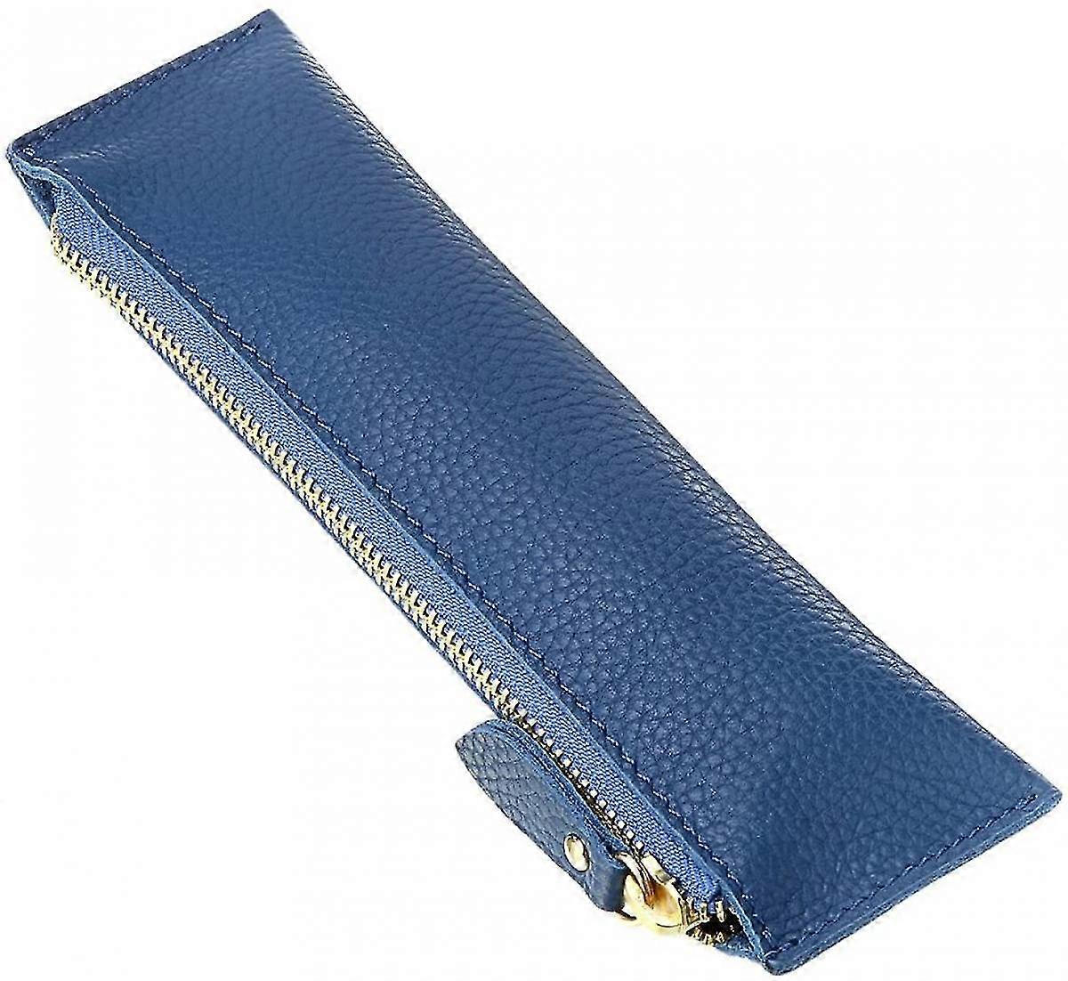 Veeki Federmäppchen - Stiftetui mit Reißverschluss Schreibwarentasche Reißverschlusstasche Bleistifthalter (blau)