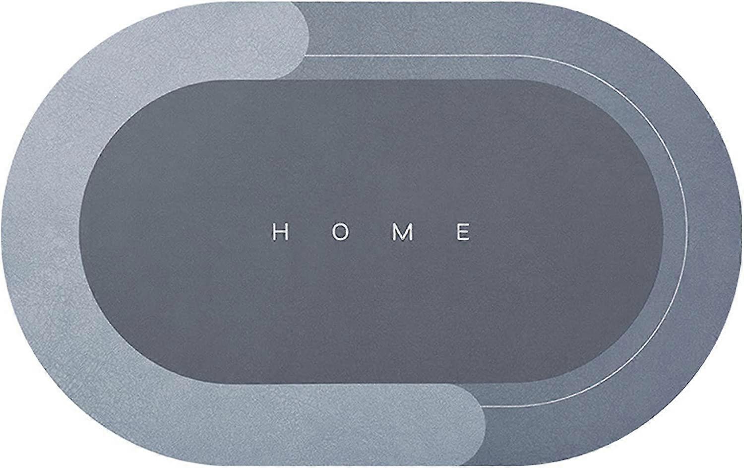 Super absorbent floor mat, non-slip , soft cushion, quick-drying, soft and comfortable (blue oval, 40*60cm)