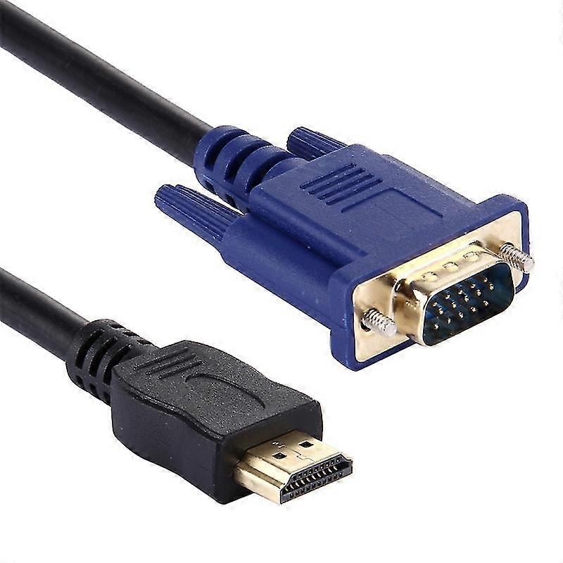 1.8m HDMI uros VGA uros 15pin videokaapeli (musta)