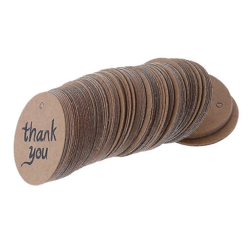 Thank You Label With Hole Round Kraft Paper Hang Tags Gift Envelope Accessory