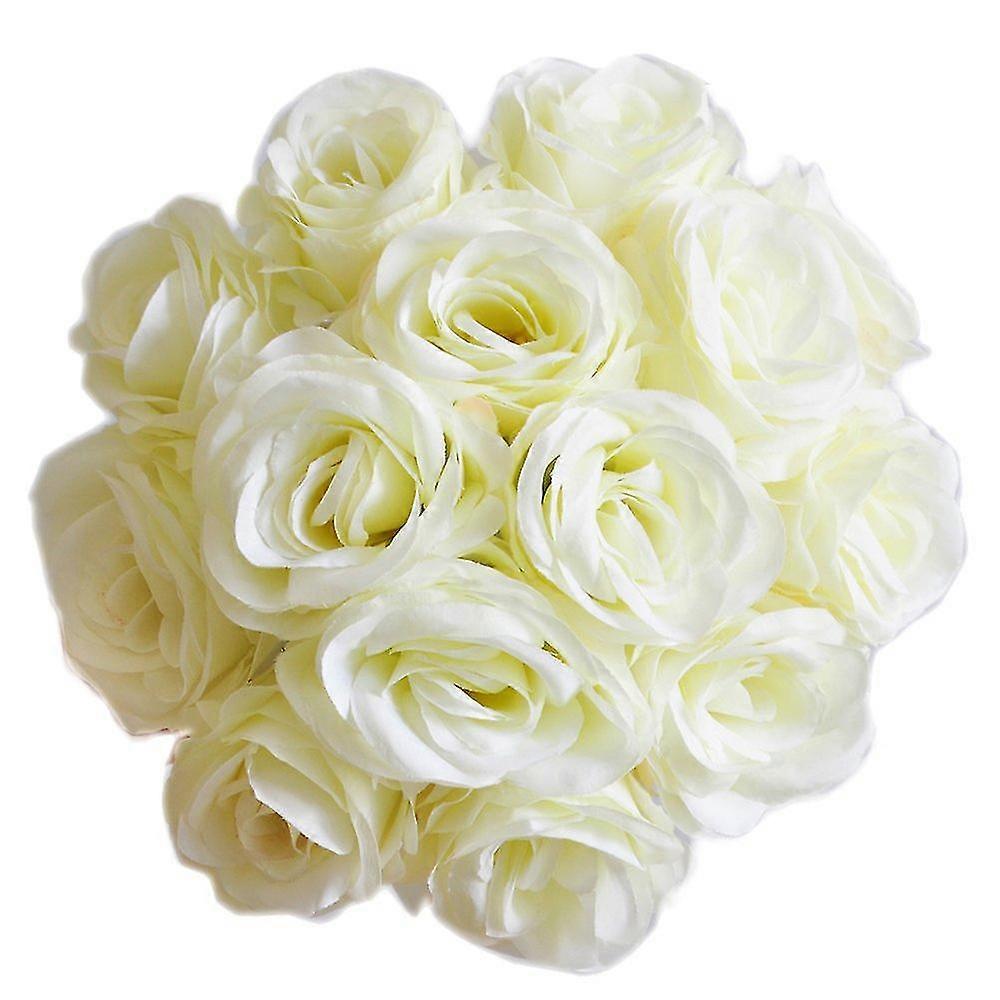 3cm Kunstrozen Bloemhoofdjes Bruiloft Decoratie (Wit)