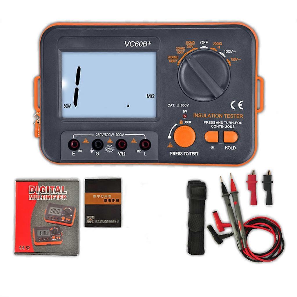 Digital Insulation Resistance Tester High Voltage & Short Circuit Input Alarm