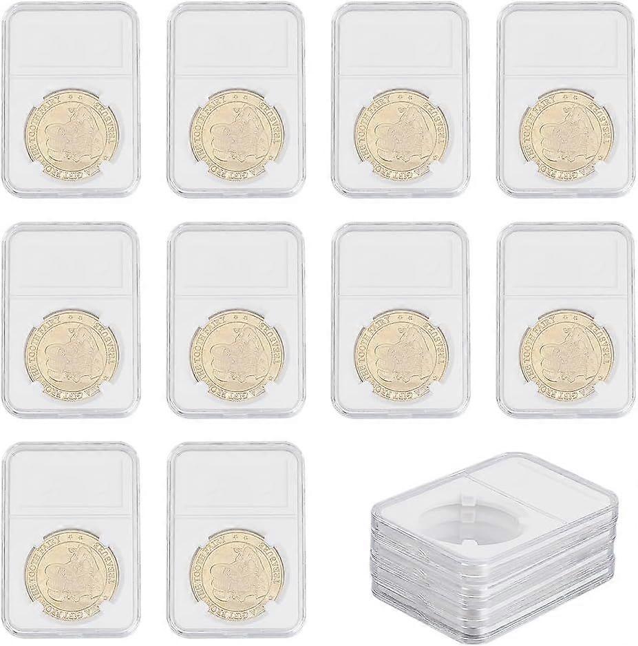 12Pcs Coin Display Holder 85x59mm Coin Cases Coin Storage Case Coin Collection Box Small Clear Coin Box Inner Diameter: 38mm