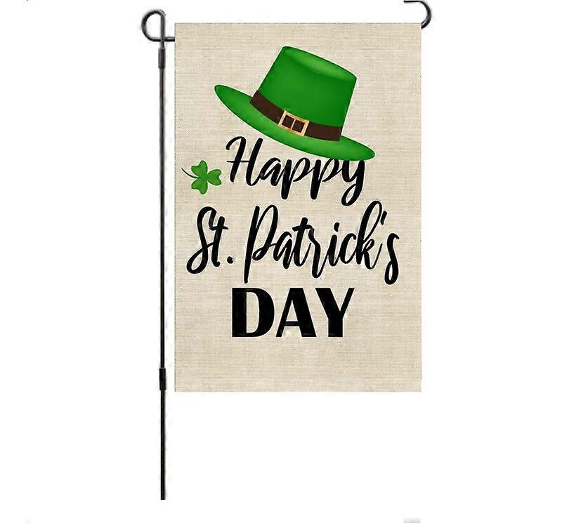Lucky Green Garden Flag with Linen Trim